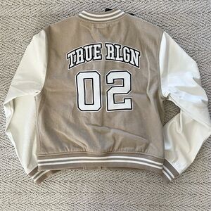 True Religion Women’s TRUE TEAM VARSITY JACKET Sz. L NEW 600011 MSRP $239
